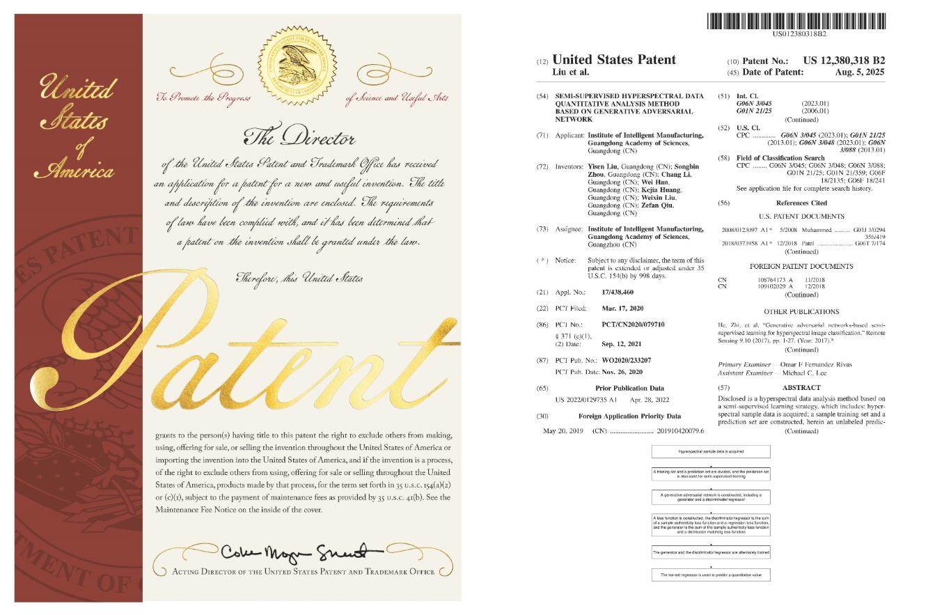 省科学院智能制造所一项发明专利获美国专利局授权1